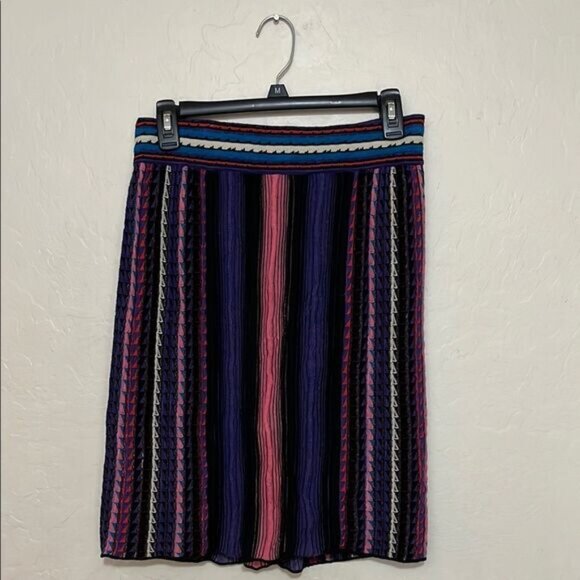 Missoni Striped Multicolor Design Pull-On Women's Skirt Feminine Luxury - Picture 4 of 11